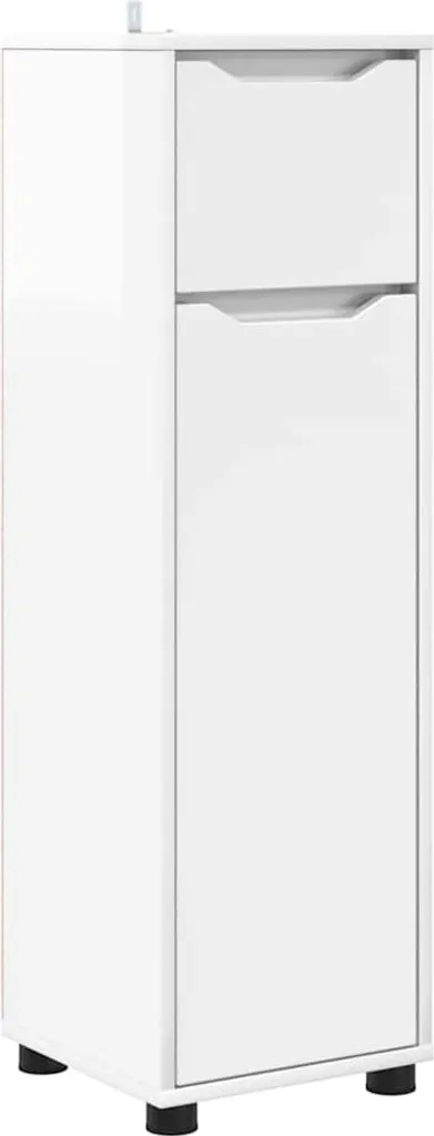SYFAX Colonna Bagno Glamour Bianco Lucido - Arredo Chic 30x101 cm