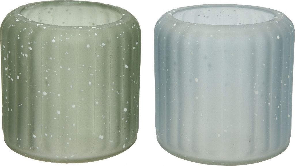 Dekorativer Glaskerzenständer mit Punkten 7,5 x 8 cm 1 St.