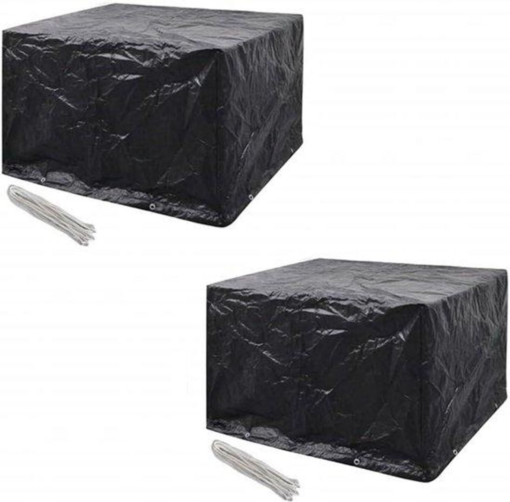 Gartenmöbelhüte 2 Stück - Wasserfeste Möbelhüte - Möbel schützen - Polyrotan - 113x113x73 cm - Schwarz