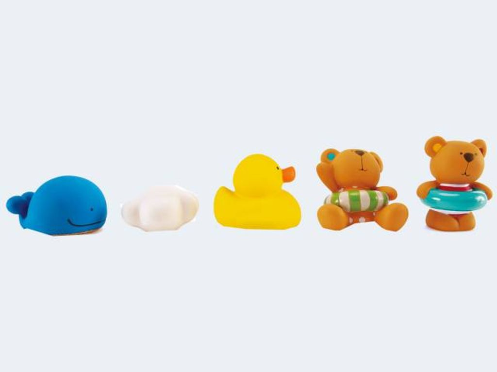 Hape Badespielzeug Teddy und Freunde Wasserspritzfiguren Set bunt