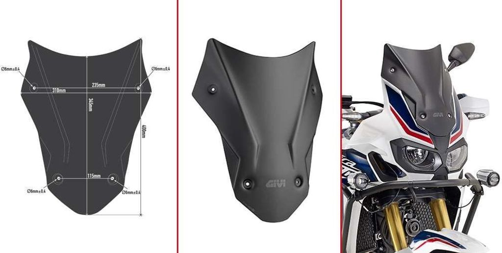 Givi Windschild D1144BOG getönt, 400 mm x 310 mm, mit ABE Produktbild 