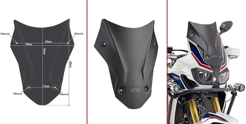 Protection vent Givi D1144BOG pour Honda CRF 1000 L voyage et touring