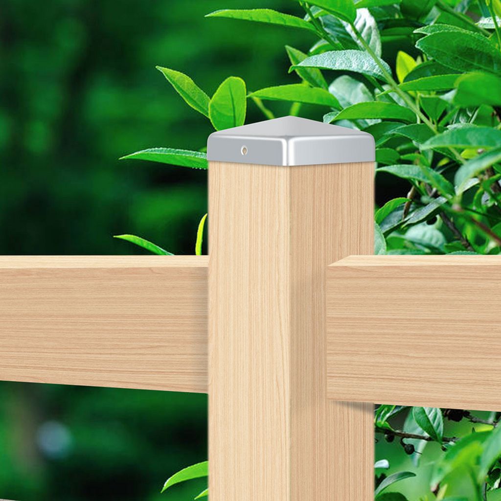 SWANEW 10x Pfostenkappe Pyramiden Abdeckkappe Kappen Zaunkappe Robuste Silber 71mm