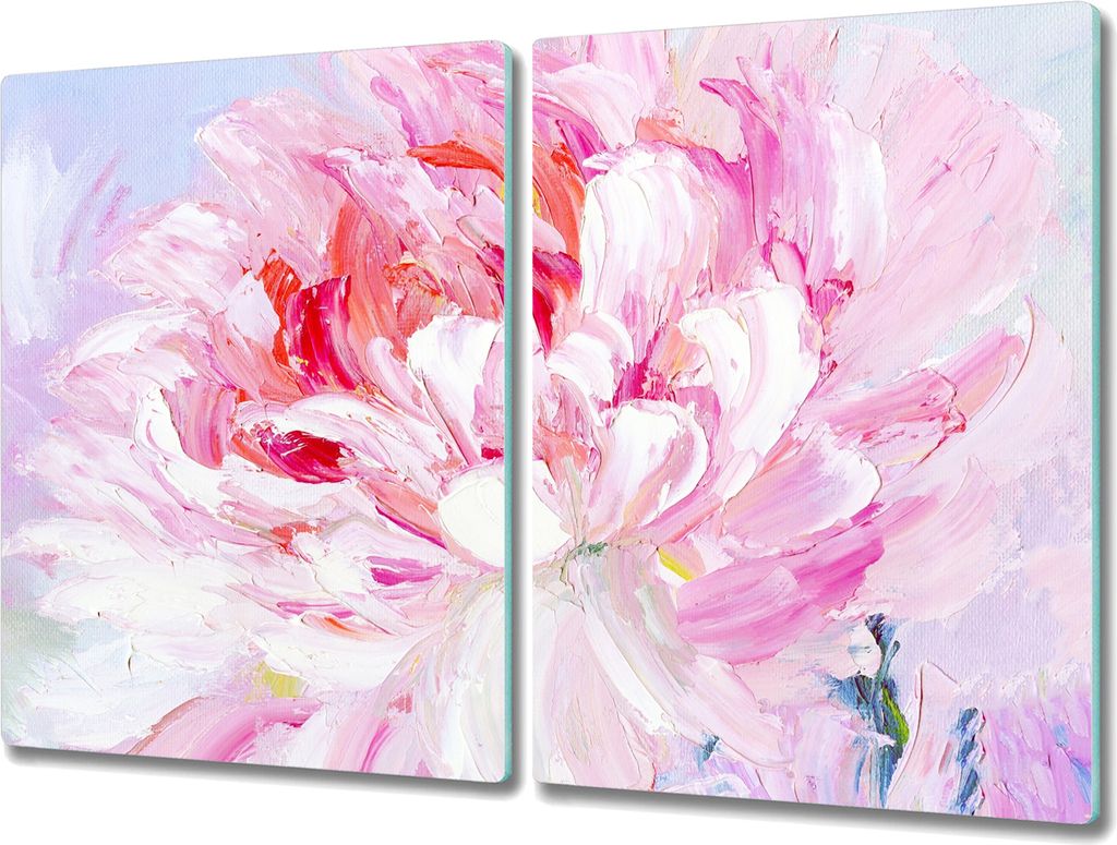Coloray Herdabdeckplatte 2x40x52 cm Schneidebrett Kochplattenabdeckung Küchenbrett Hackbrett - Kunstblume