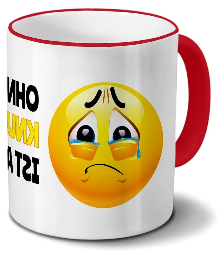 Tasse mit Namen Knuddelmaus - Motiv Ohne Knuddelmaus ist Alles Blöd! - Namenstasse, Kaffeebecher, Mug, Becher, Kaffeetasse - Farbe Rot