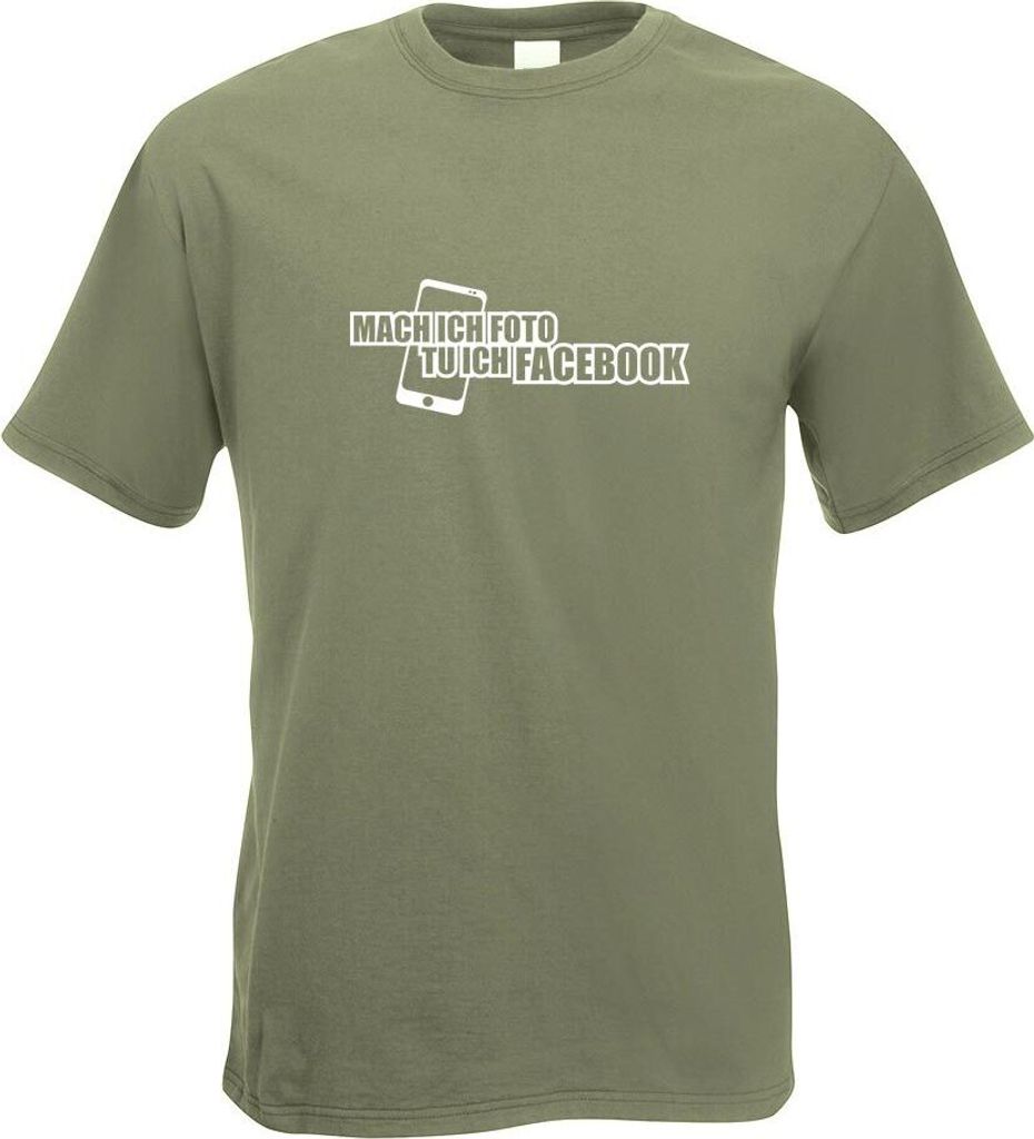 Kiwistar - T-Shirt - Olive - Foto tu ich Facebook Motiv Bedruckt Funshirt Design Print - mit Motiv Bedruckt - Funshirt Design - Sport - Freizeit - ...