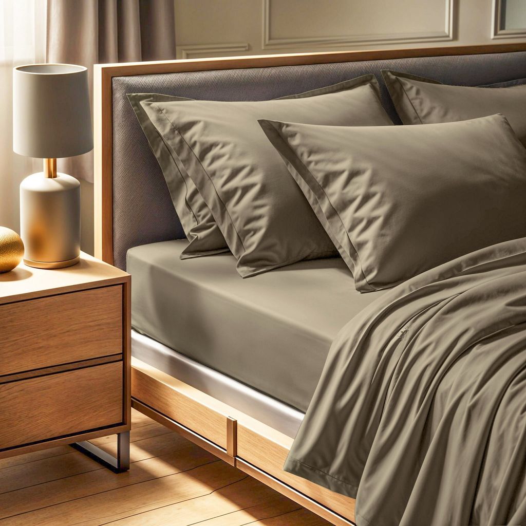 L'Essentiel Linge de Maison, Tonne Verte - 51, Ranforce King Spannbettlaken (FR) (IT) (ES) (DE), 100 % BAUMWOLLE RANFORCE, Beige, 160 x 200+30 cm