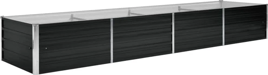 Lit de jardin surélevé en acier galvanisé anthracite, hauteur 45 cm durable