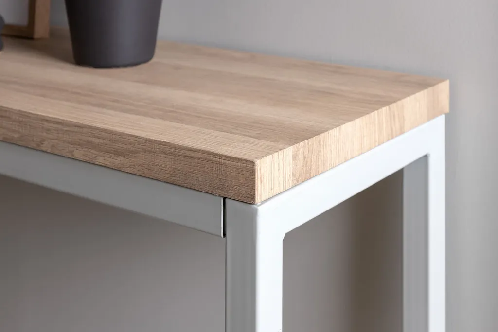 Table console Rise 30x110 cm finition frêne gris avec structure robuste - 6