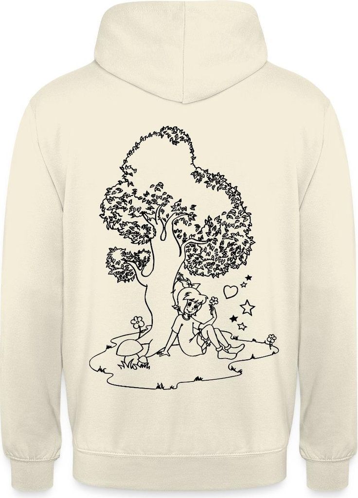 Spreadshirt Bibi Blocksberg Mit Bibi Und Großem Baum Uni Hoodie, XXL, Vanille-Milchshake
