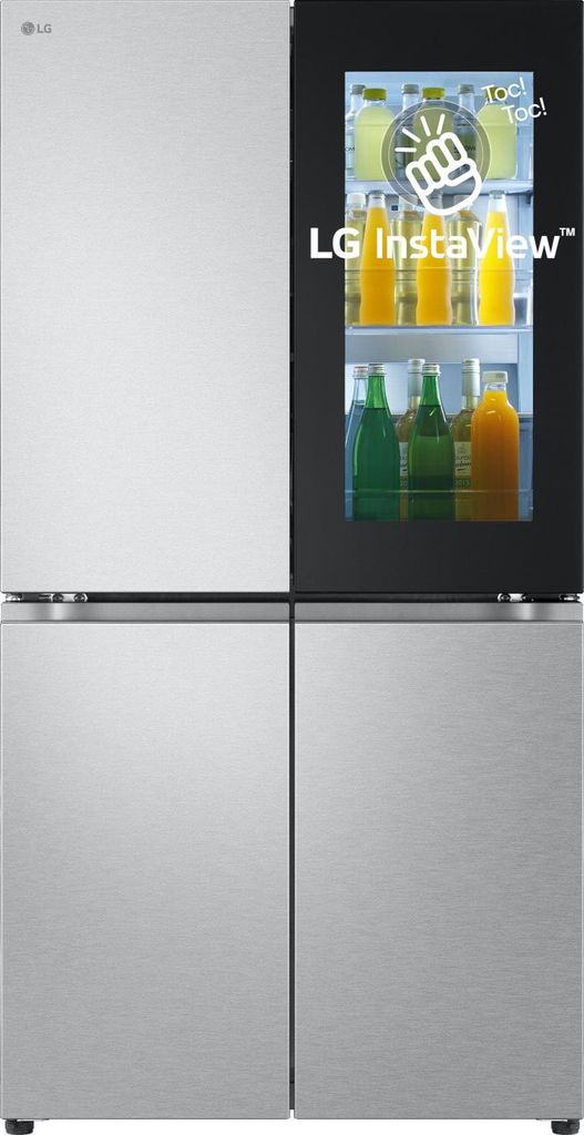 LG InstaView GMV960MBDE Side-by-Side Kühlkombination Freistehend 666 l E Silber