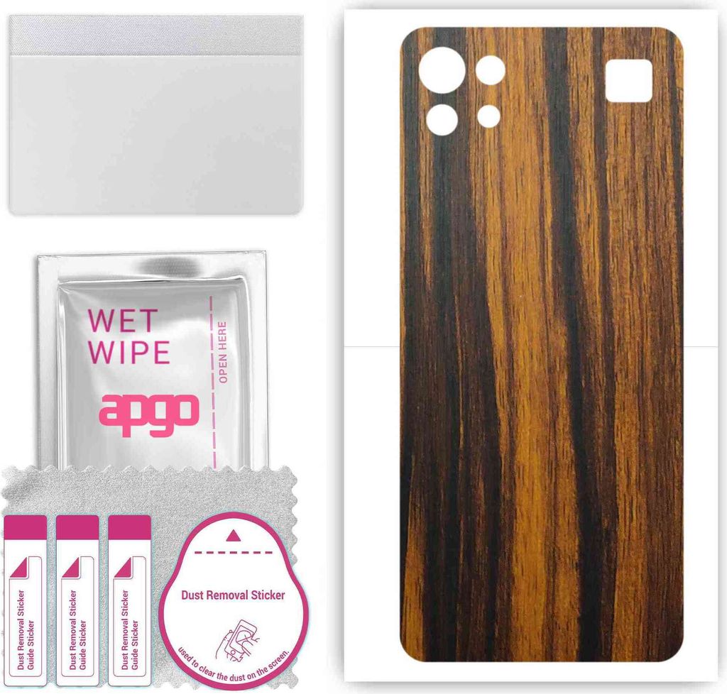 apgo Rückseite Schutzfolie, Skin, kompatibel mit LG K92 5G, Hinten Displayschutzfolie aus Vinylfolie, kratzfest, einfache Montage - Tigerwood
