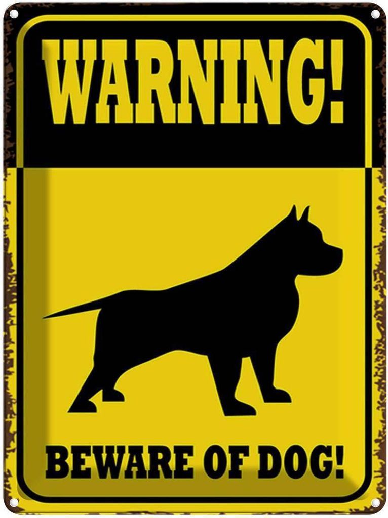 vianmo Blechschild 40x30 cm Hund Warning of dog