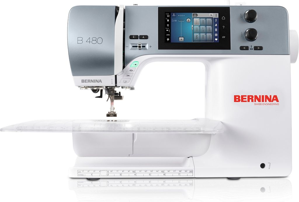 Bernina Nähmaschine 480 mit Touchscreen, Kniehebel, 18 cm Produktbild 