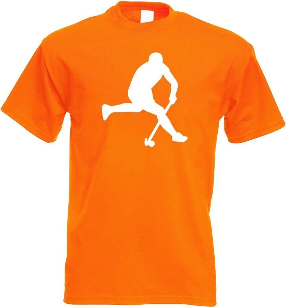Kiwistar - T-Shirt - orange - Hockey Ball Sportler Figur Motiv Bedruckt Funshirt Design Print - mit Motiv Bedruckt - Funshirt Design - Sport - Frei...