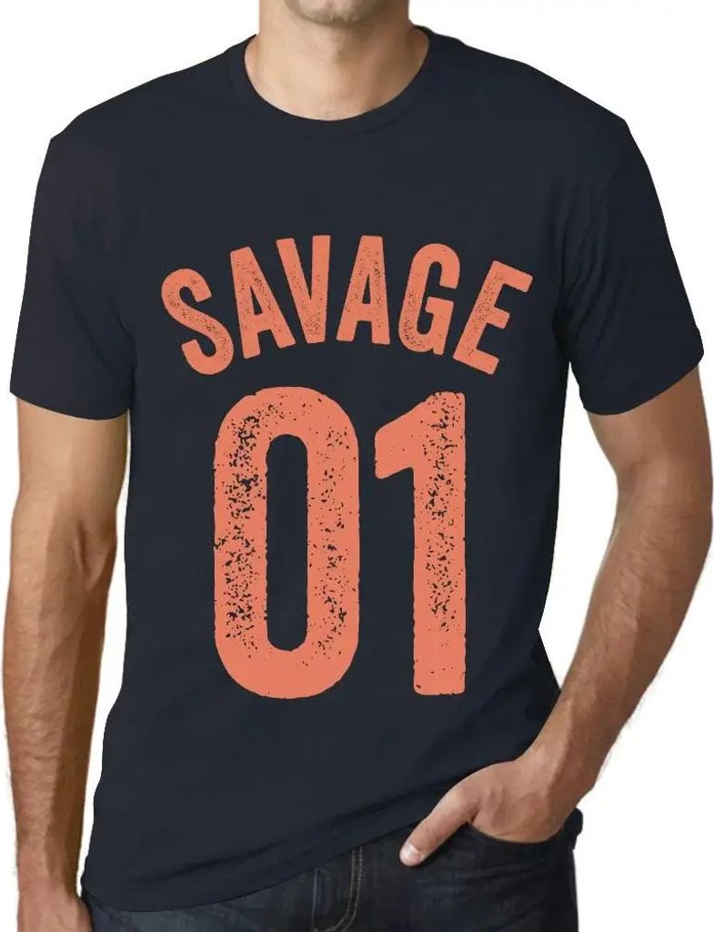Herren Grafik T-Shirt Savage 01 Geschenk 1. Geburtstag Jahrestag 1 Jahre Jubiläum 1 Jährige Mann Jahrgang 2023 Kurzarm Lustige Druck