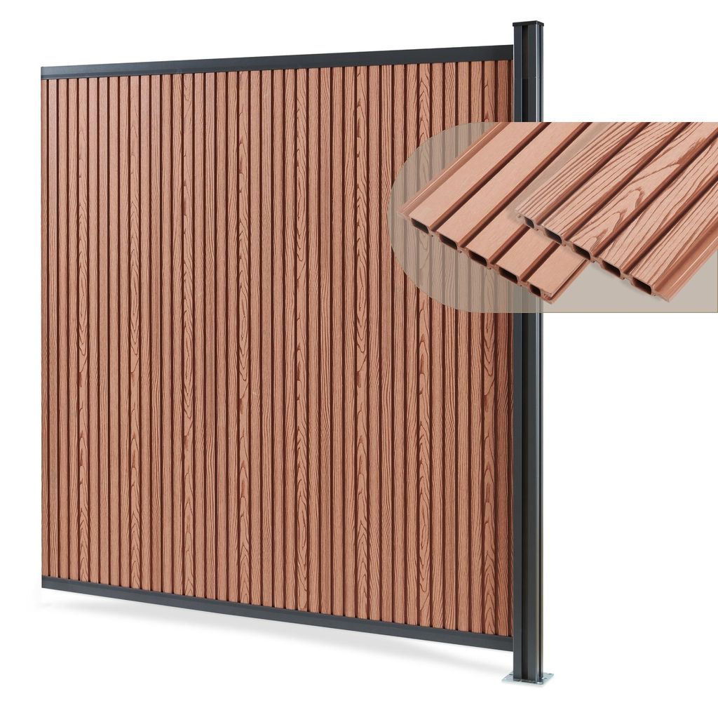 Gartenzaun 'Grassano' Sichtschutzzaun mit 1 Pfosten Produktbild 