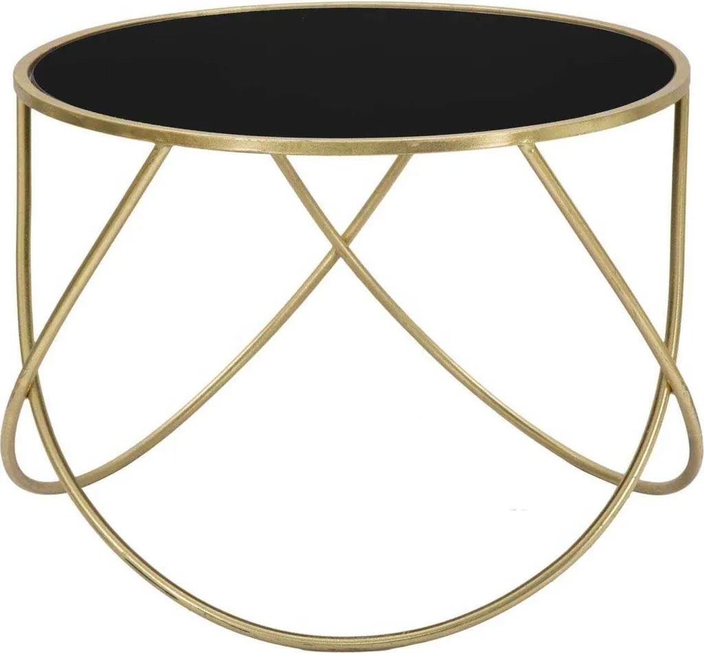 Bout de canapé Ring Noir Or Ø 60 cm pour Salon Moderne et Élégant