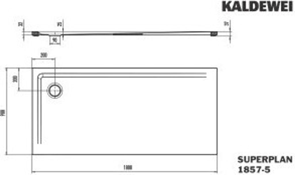 Kaldewei 385747982672 DW SUPERPLAN Mod.1857-5, 900 x 1800,