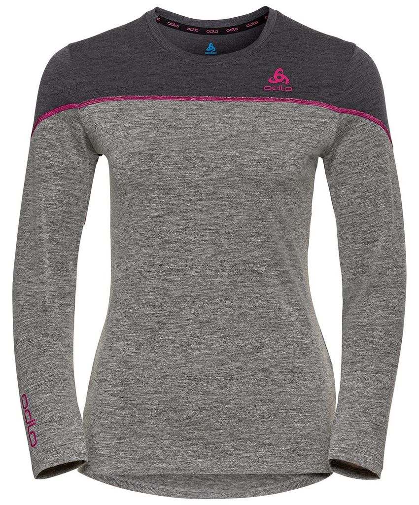 ODLO Bl Top mit Rundhalsausschnitt, langärmelig, Revelstoke Pw 150, GRAU, Größe S