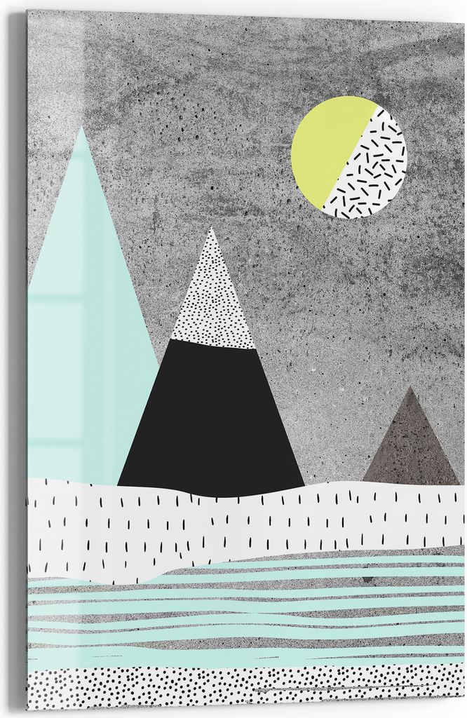 DEQORI Magnettafel Glas 40x60 cm 'Kontrast der Gipfel' beschreibbar Whiteboard Küche