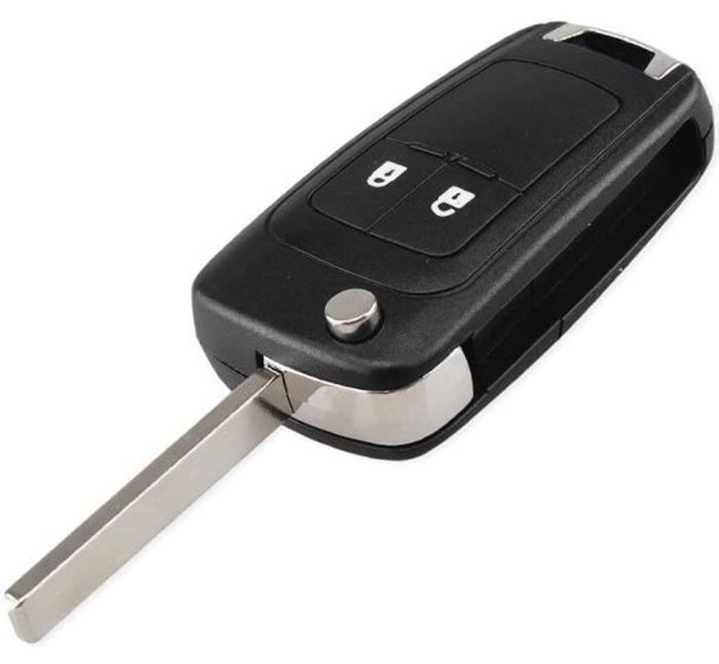 Schlüsselhülle für Opel Astra J Insignia A Meriva B Zafira C Mokka Chevrolet Orlando Aveo – Plip-Fernbedienung, 2 Tasten