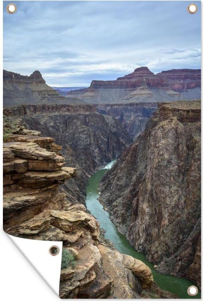 MuchoWow 60x90 cm Outdoor-Poster Gartendeko Sichtschutz Garten Poster für den Garten Grand Canyon vom Plateau Point aus