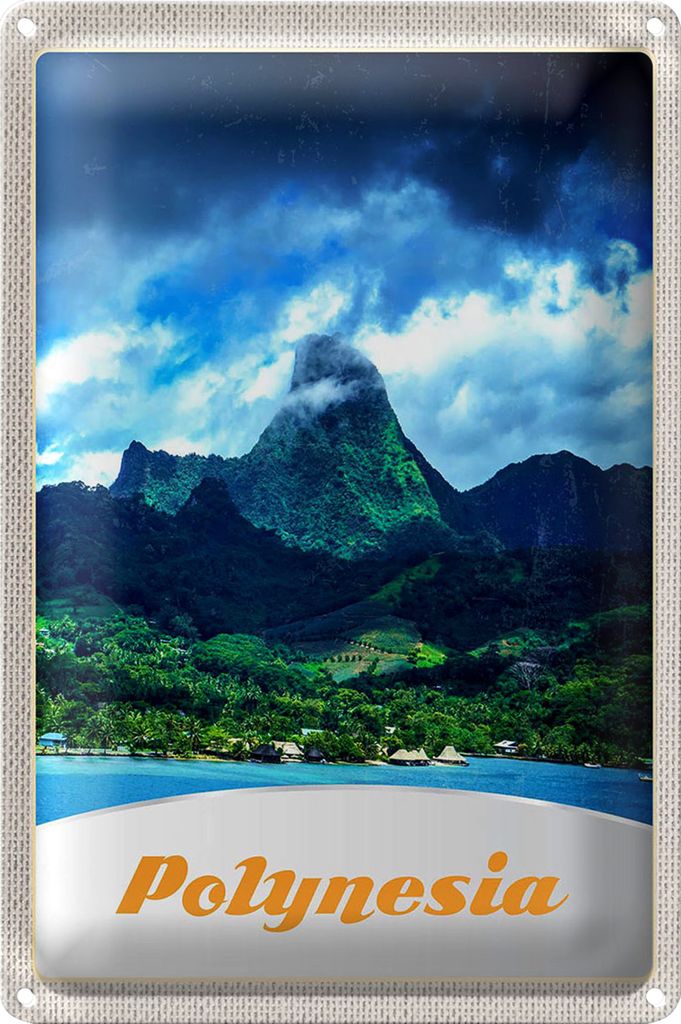 Blechschild Reise 20x30cm Polynesien Insel Australien Pazifik