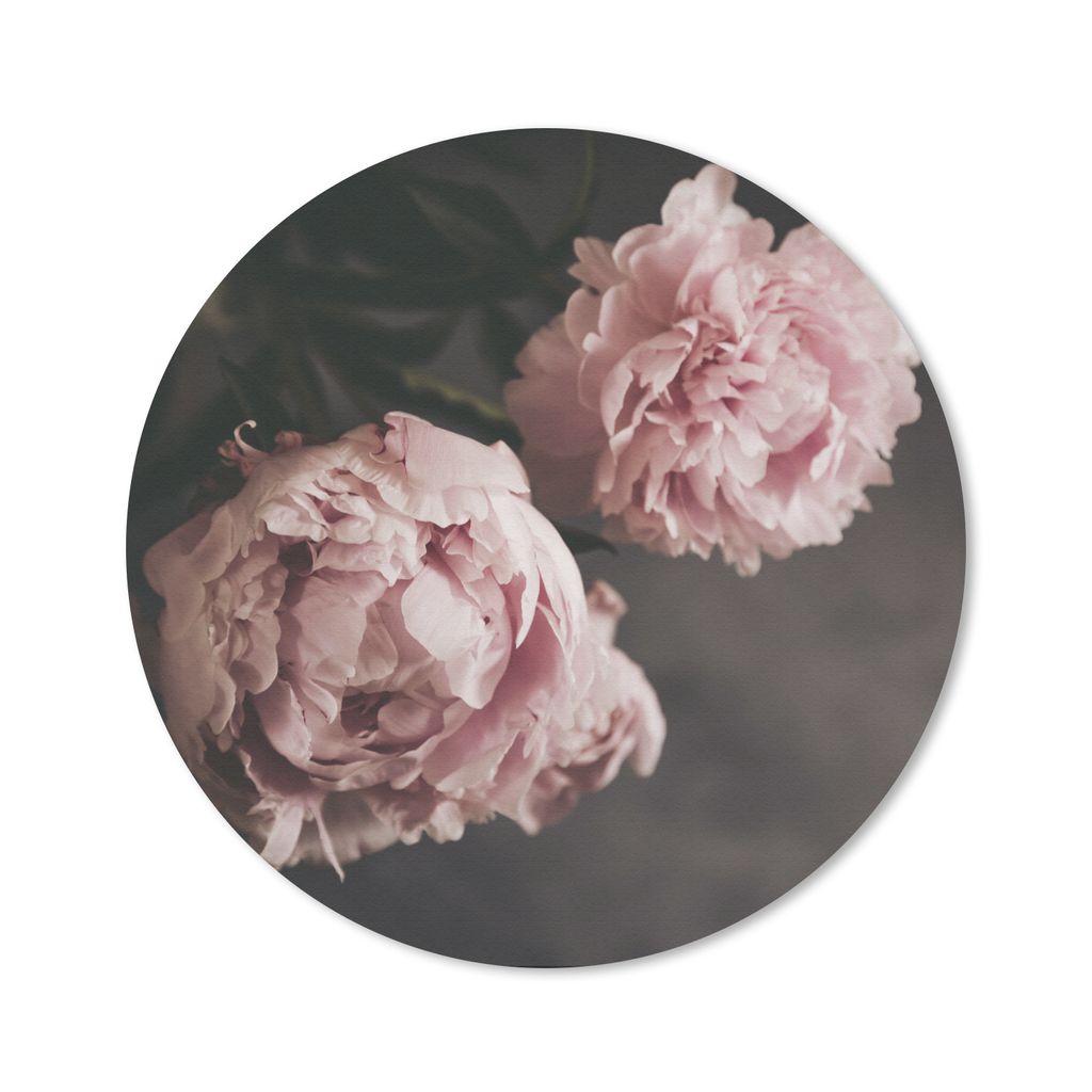 MuchoWow Mauspad Mousepad Zwei rosa Pfingstrosen 40x40 cm - Mousepads - Maus Mat - Pad - Mausunterlage - Schreibtisch Accessoires