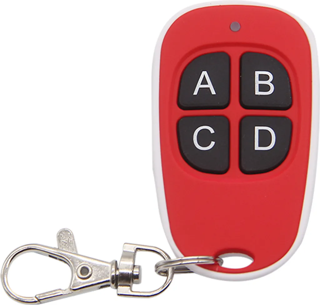 Portachiavi Telecomando Wireless 4 Canali 433 MHz Universale Per Cancelli, Garage E Luci - Copia Segnale (Rosso)
