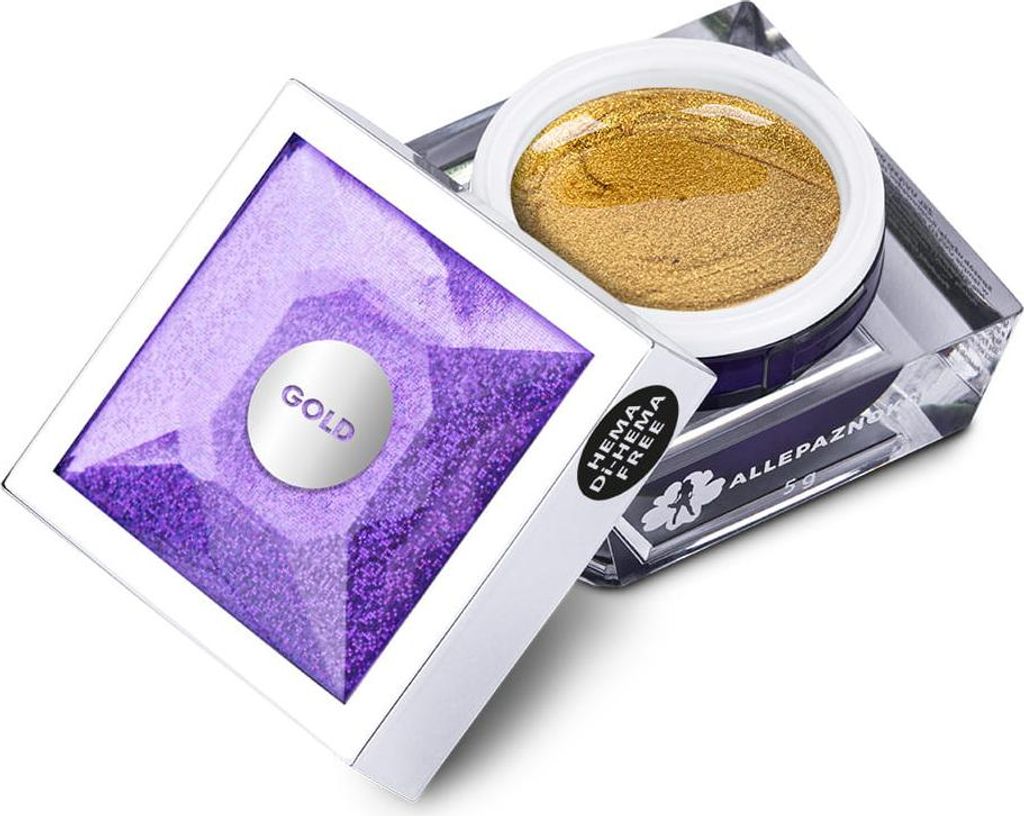 Künstlerische Gelfarbe, Gel-Ombre-Ornamente, Allepaznokcie Gold HEMA/Di-HEMA Free, 5 g Nr. 3