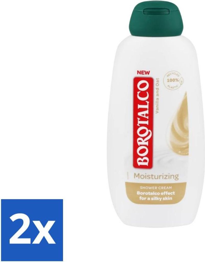 Borotalco - Duschgel - Feuchtigkeitsspendend - Vanille & Hafer - 250 ml - Vorteilspack - 2 Stücke