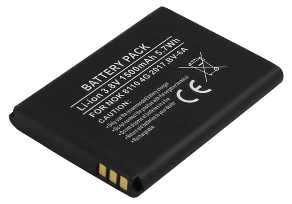 Avizar, Li‐ion Akku 1500 mAh für Nokia 8110 4G (2017), Schwarz