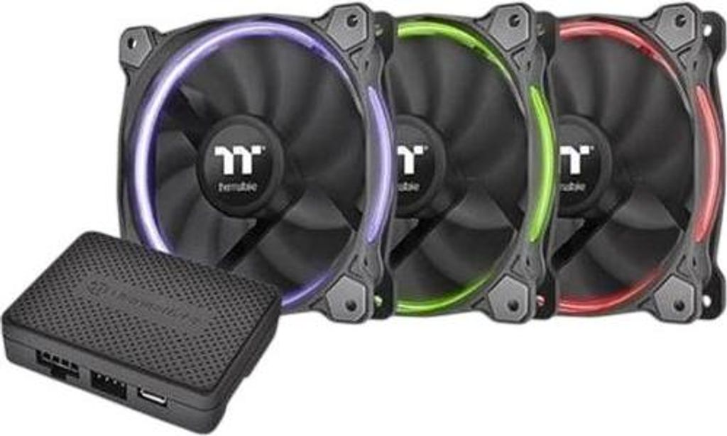 Thermaltake Riing 14 LED RGB TT Premium Edition 3er Pack LED-Steuerung Lüftersteuerung 140mm Lüfter Set 3 Stück