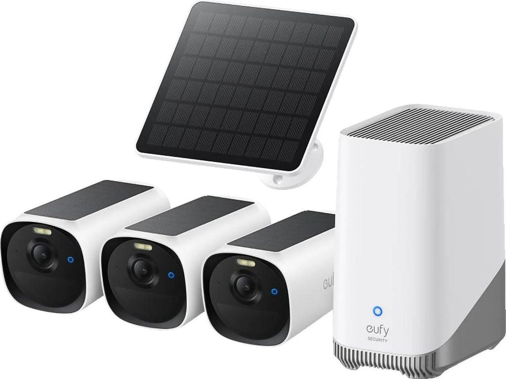 EUFY Cam E40 3-Cam Kit HomeBase S380 and Solar Panel