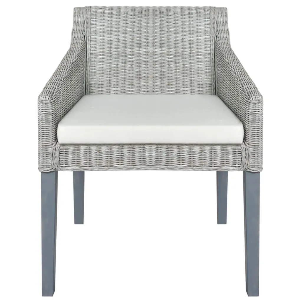 vidaXL Sedia in Rattan Naturale Grigio | Eleganza Materica e Comfort