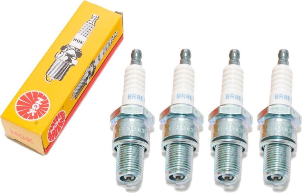NGK Zündkerzen Set 4x BR8ES Zündkerze entstört, 19,0mm Langgewinde Ø 14,0mm, 1876 / 3639 / 3961 / 5422