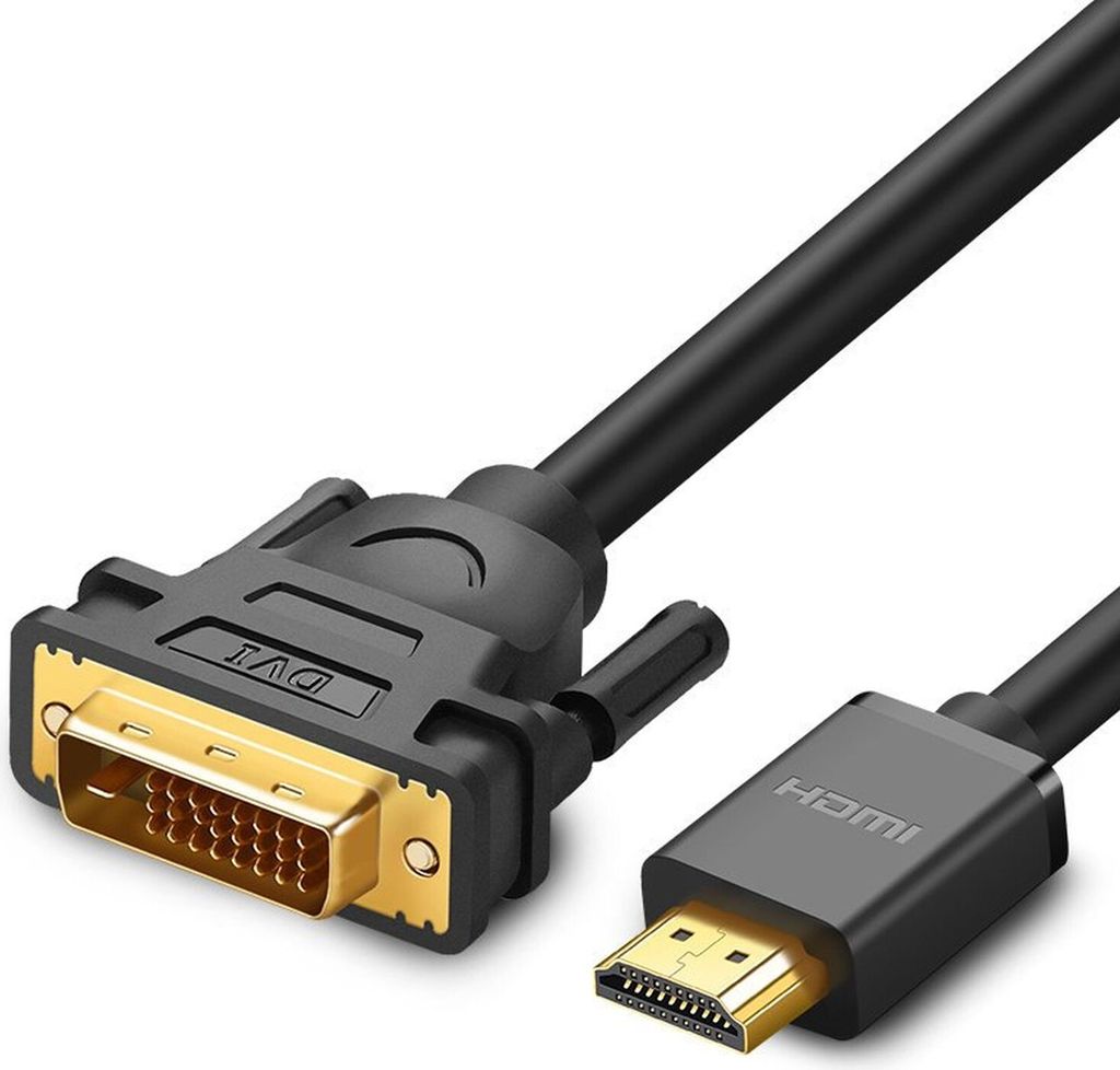 Ugreen -Kabel Kabeladapter DVI-Adapter 24 + 1 Pin (männlich) - HDMI (männlich) FHD 60 Hz 1,5 m schwarz (HD106 11150)