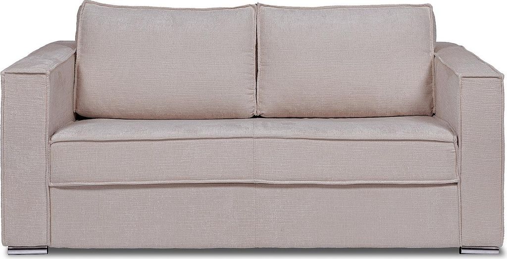 3-Sitzer Schlafsofa mit Chenille-Bezug taupe - Liegefläche 140 cm - Matratze 14 cm - LORETO