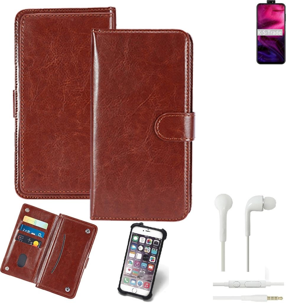 K-S-Trade 360° Hülle kompatibel mit HiSense Infinity H50 Zoom inkl. Headphones braun Kunstleder Case BookCase WalletCase Kunstlederederhülle
