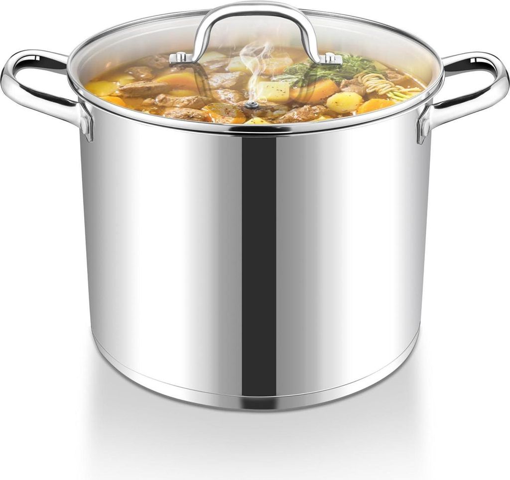 Joyfair 9,5 Liter Edelstahl Kochtopf mit Glasdeckel Produktbild 
