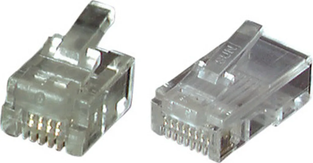 Connecteur modulaire RJ10 UTP E-MO 4/4 SF pour câbles - lot de 100 pièces