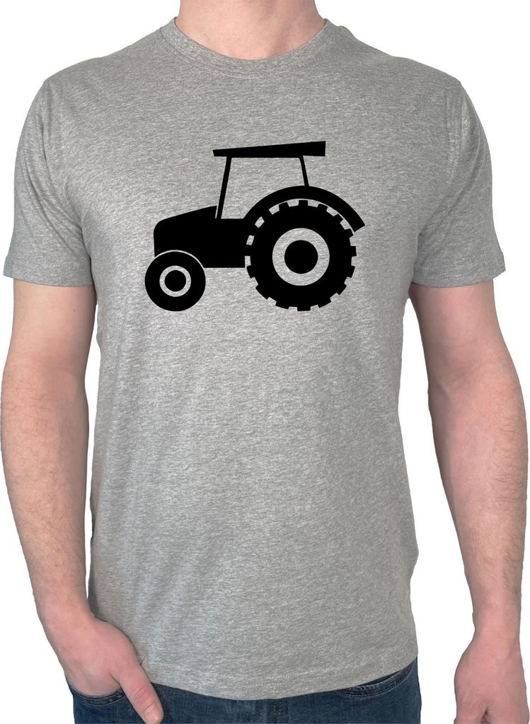 Huuraa Herren T-Shirt Trecker Traktor 3XL Sport Grey Bio Baumwolle Fairtrade Herrenshirt Geschenkidee