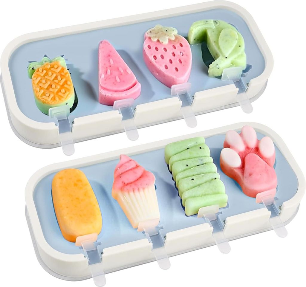 Siliconen Eisformen - Wiederverwendbar - Set von 2 - Blau - Lebensmittelsicher