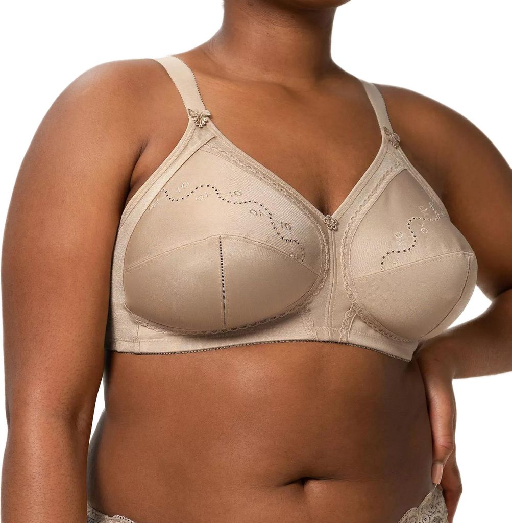 Triumph Damen Bügelloser BH Doreen + Baumwolle - BEIGE - Größe 95D