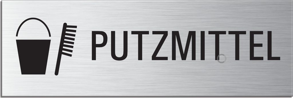 Schild - Putzmittel Raum | Türschild 240 x 80 mm Aluminium selbstklebend