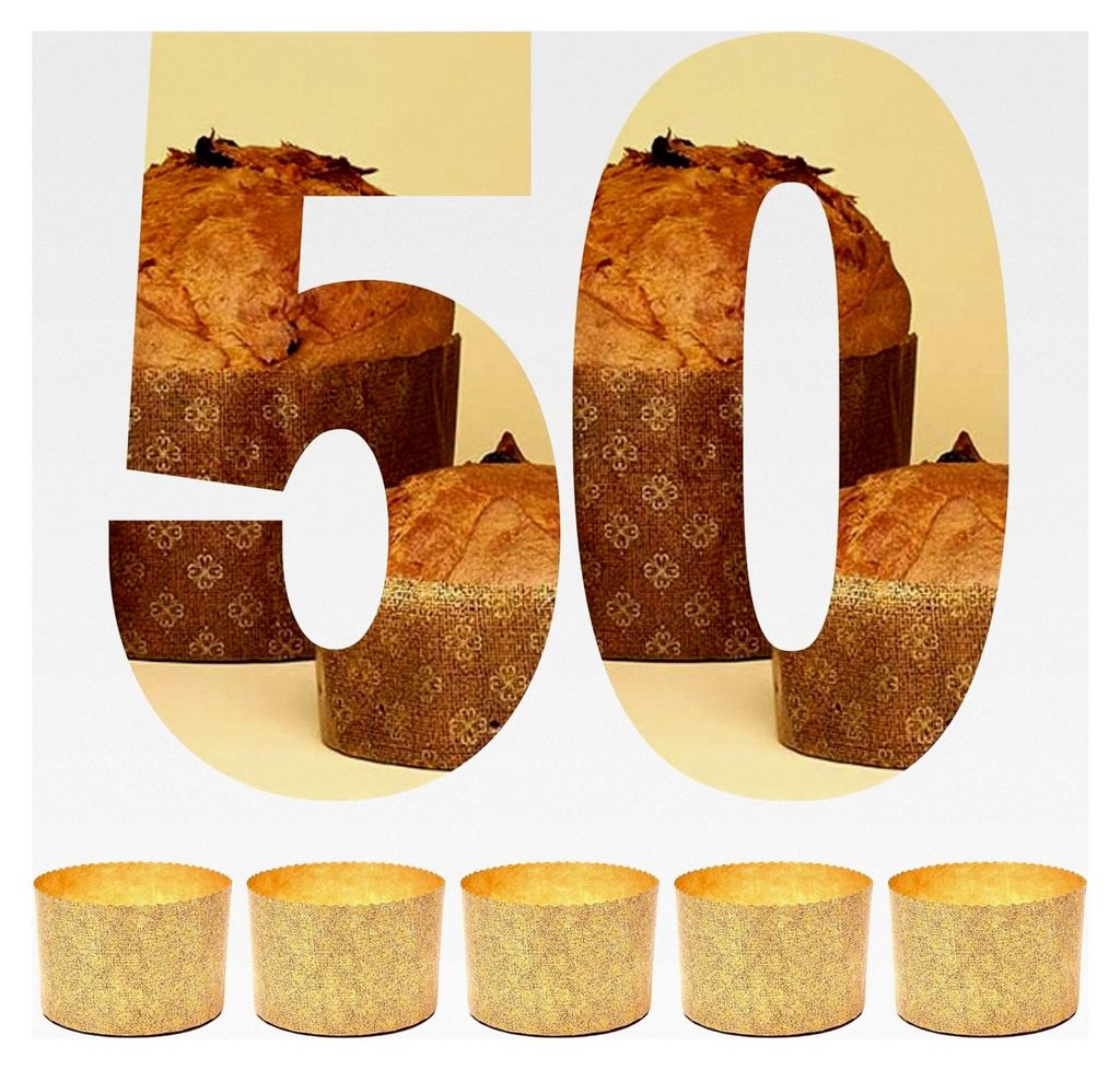 Mini-Panettone-Form 100 g – 50 Stück, Backformen aus natürlichem Zellulosepapier, hitzebeständig bis 200 °C