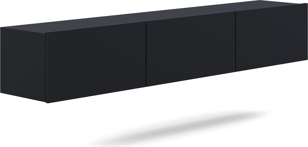 TV-Möbel Idao mit 3 Türen, Schwarz, 180cm