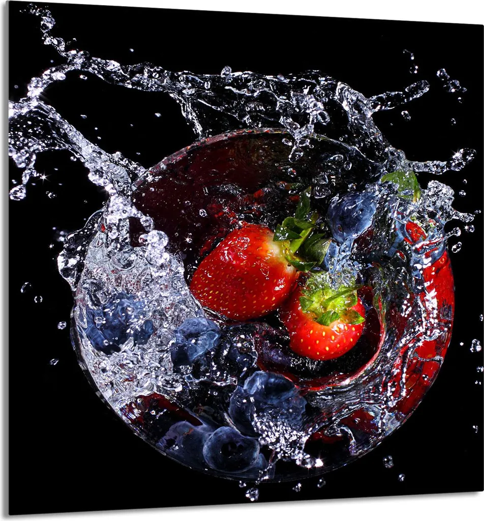 Pannello Retrocucina in Vetro 60x65 Fragole - Eleganza e Protezione