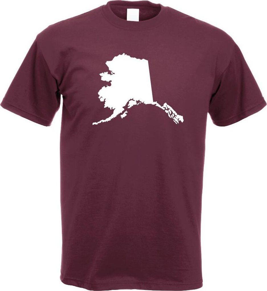 Kiwistar - T-Shirt - Burgund - USA - Alaska Juneau Herren Funshirt Bedruckt Design Sprüche Spruch Motive - mit Motiv Bedruckt - Funshirt Design - ...